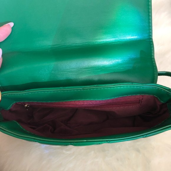 Green Faux Leather Quilted Purse NWOT - Picture 8 of 9
